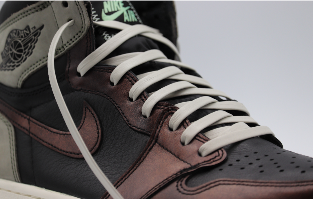 Gold Aglets Beige Premium Leather Laces
